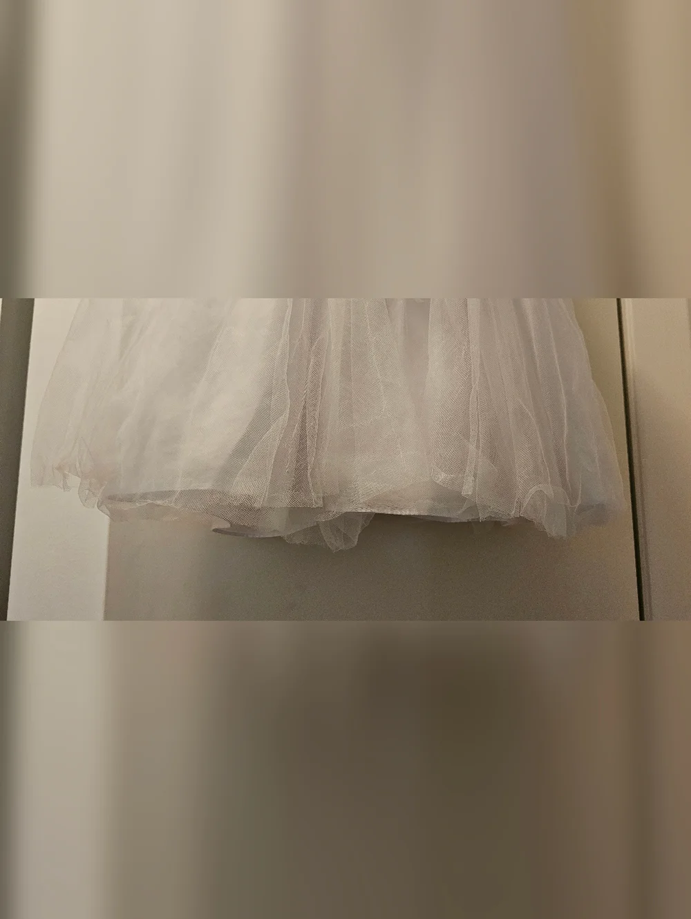 White Tulle Flower Girl Dress by David's Bridal featuring tulle skirt & ribbon - Picture 7 of 8